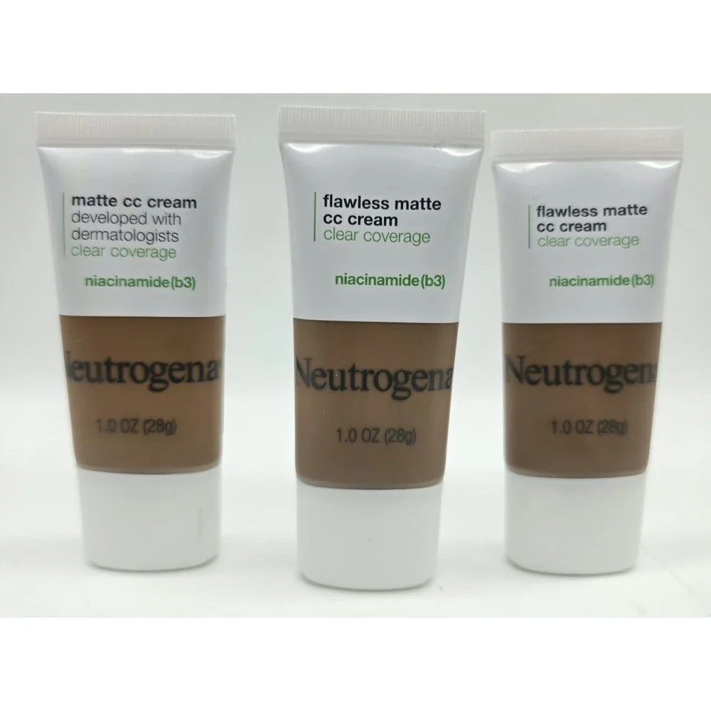 Neutrogena Clear Coverage Flawless Matte CC Cream Cinnamon 9.0 - 1 oz. (3 Pack)